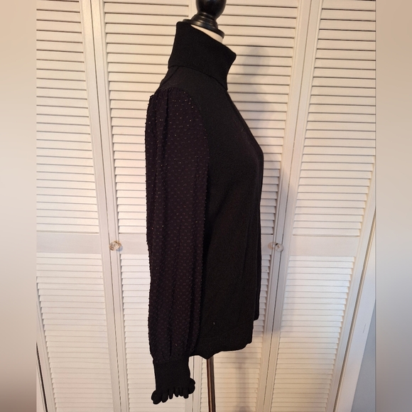 Loft Mixed Media Turtleneck Sweater LG *F - Picture 7 of 8